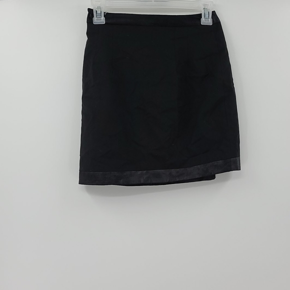 Kookai black faux leather trim pencil mini skirt - Picture 2 of 6